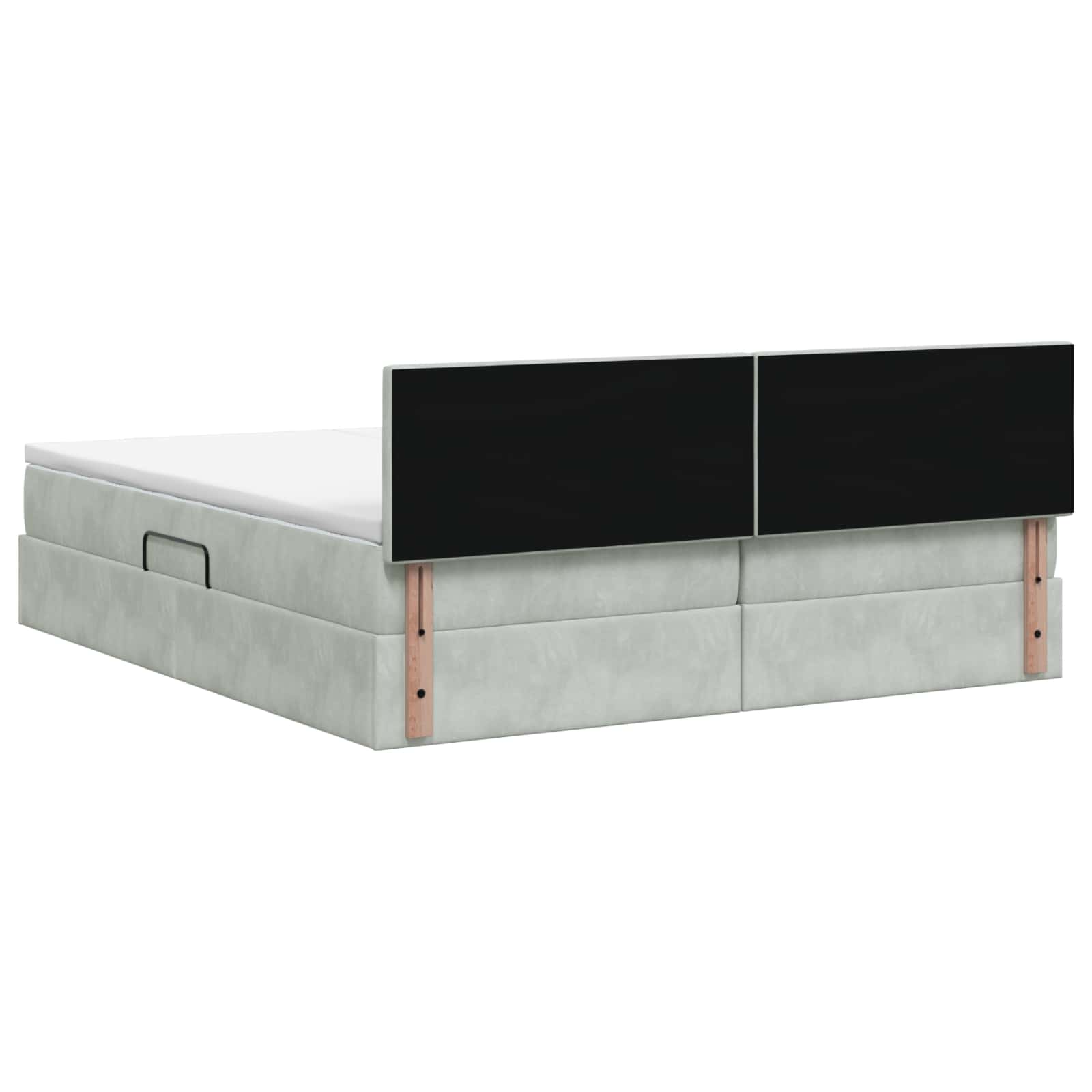Opslag bed met hoofdeinde 2 st Lichtgrijs