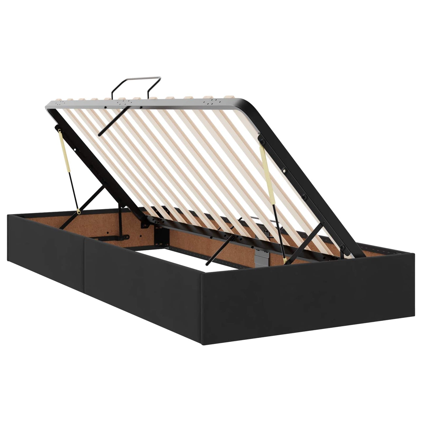 Opslag bed met hoofdeinde 2 st Zwart
