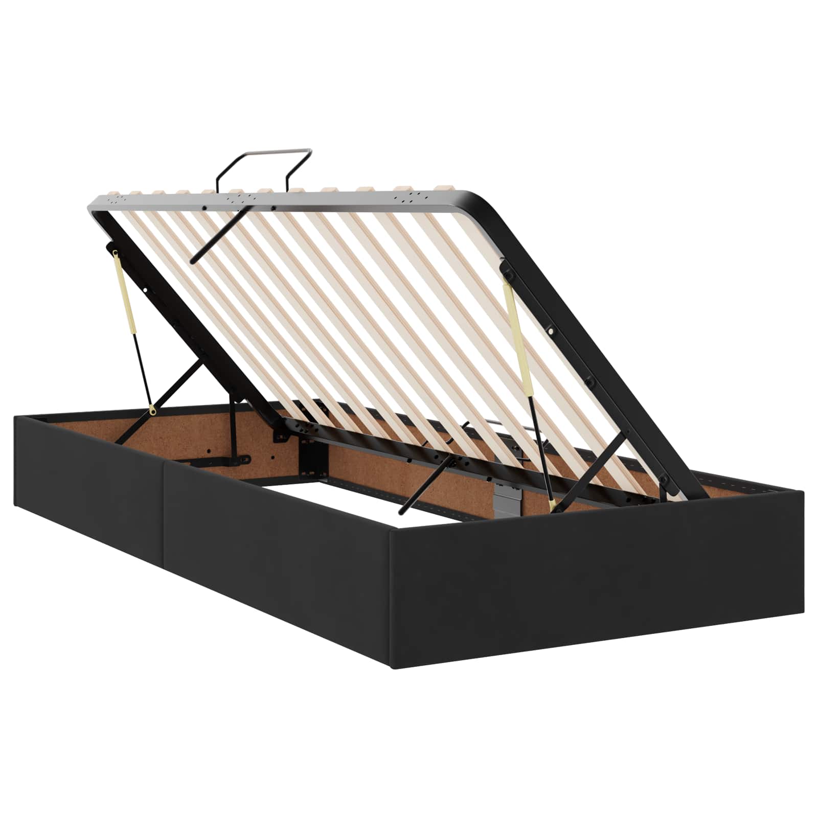 Opslag bed met hoofdeinde 2 st Zwart