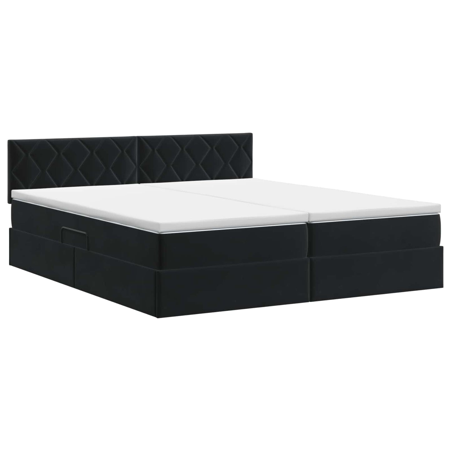 Opslag bed met hoofdeinde 2 st Zwart