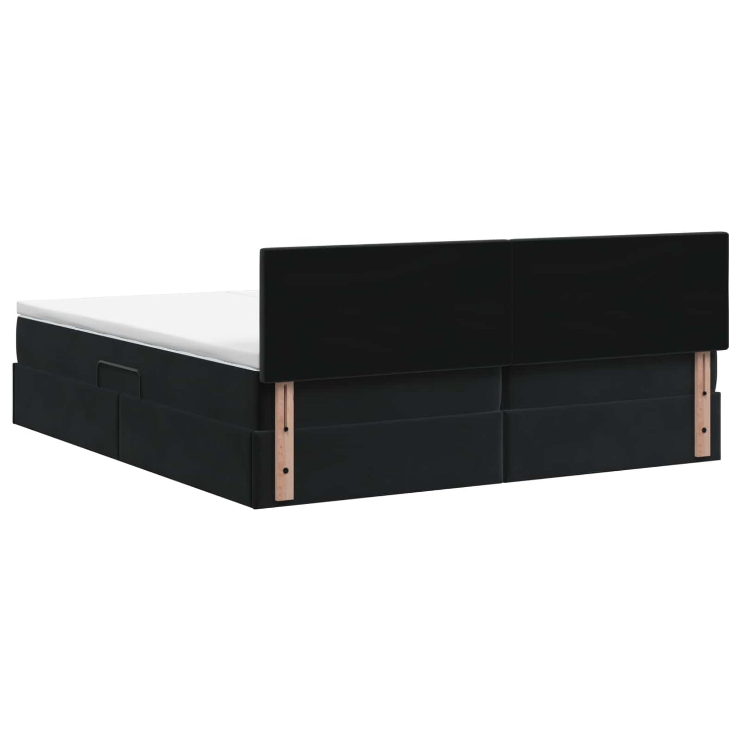 Opslag bed met hoofdeinde 2 st Zwart