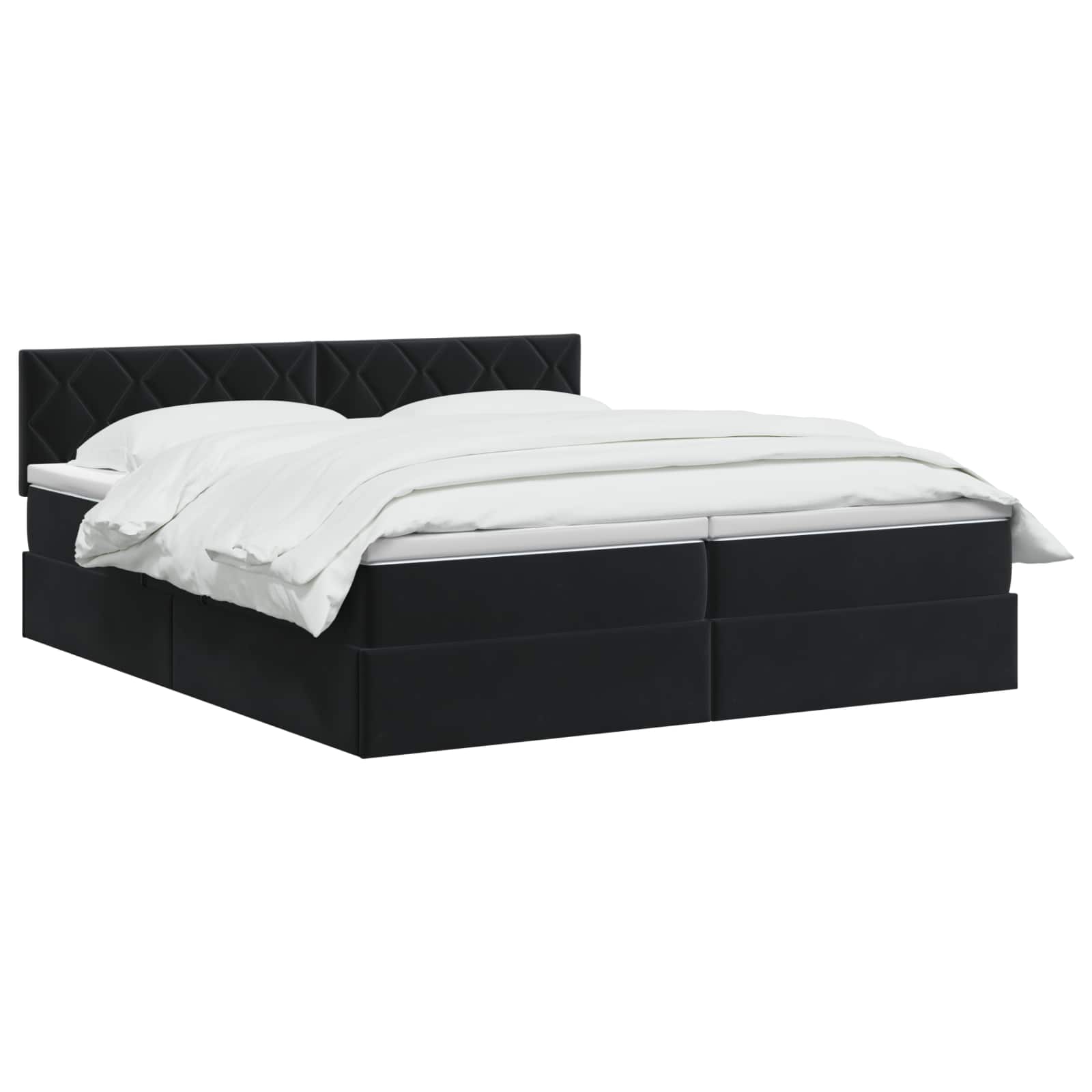 Opslag bed met hoofdeinde 2 st Zwart