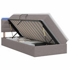 LED Opslagbed met Matras Taupe 90 x 190 cm Stof