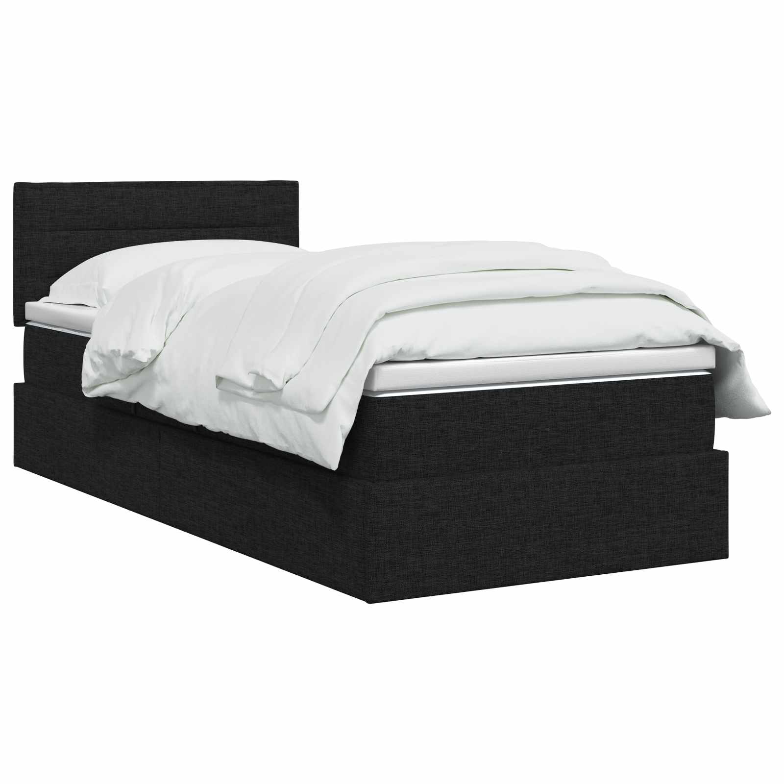 LED Opslagbed met Matras Zwart 100 x 200 cm Stof