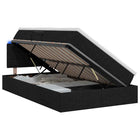 LED Opslagbed met Matras Zwart 120 x 200 cm Stof