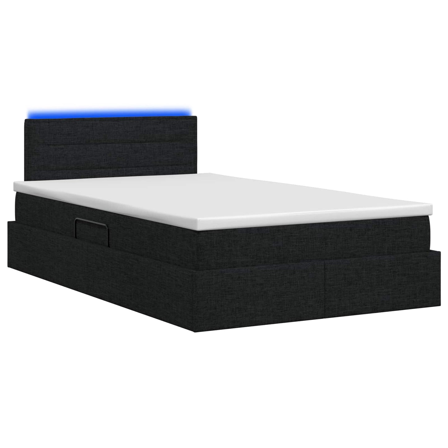 LED Opslagbed met Matras Zwart 120 x 200 cm Stof