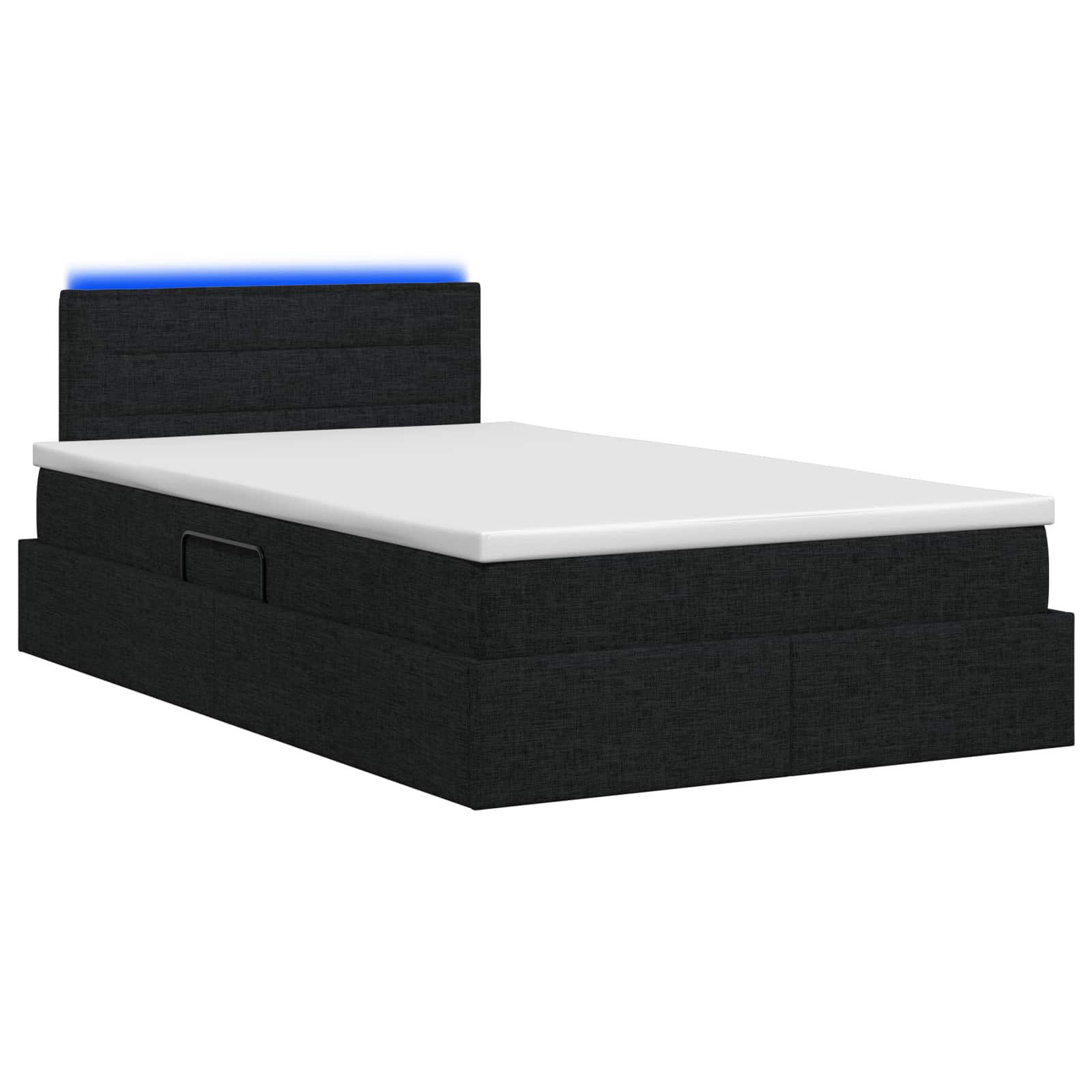 LED Opslagbed met Matras Zwart 120 x 200 cm Stof