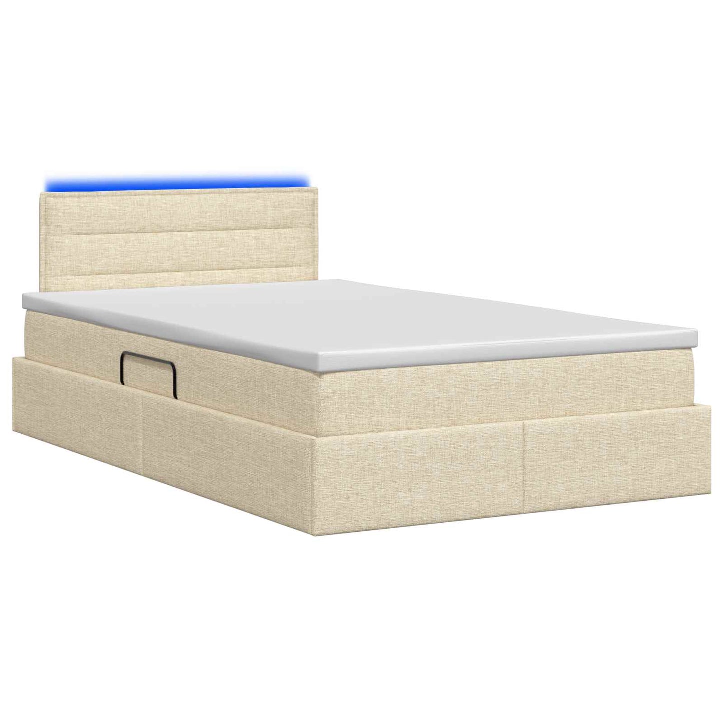 LED Opslagbed met Matras Crèmekleurig 120 x 200 cm Stof