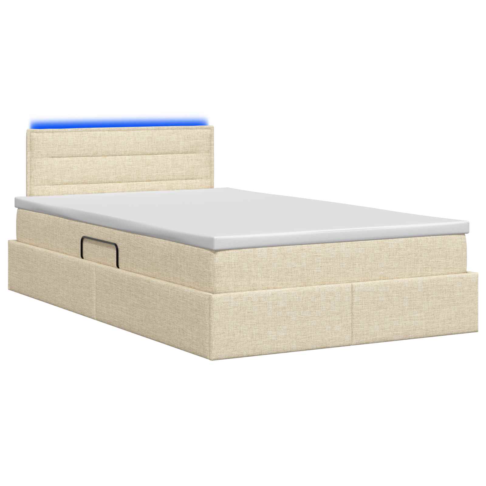 LED Opslagbed met Matras Crèmekleurig 120 x 200 cm Stof