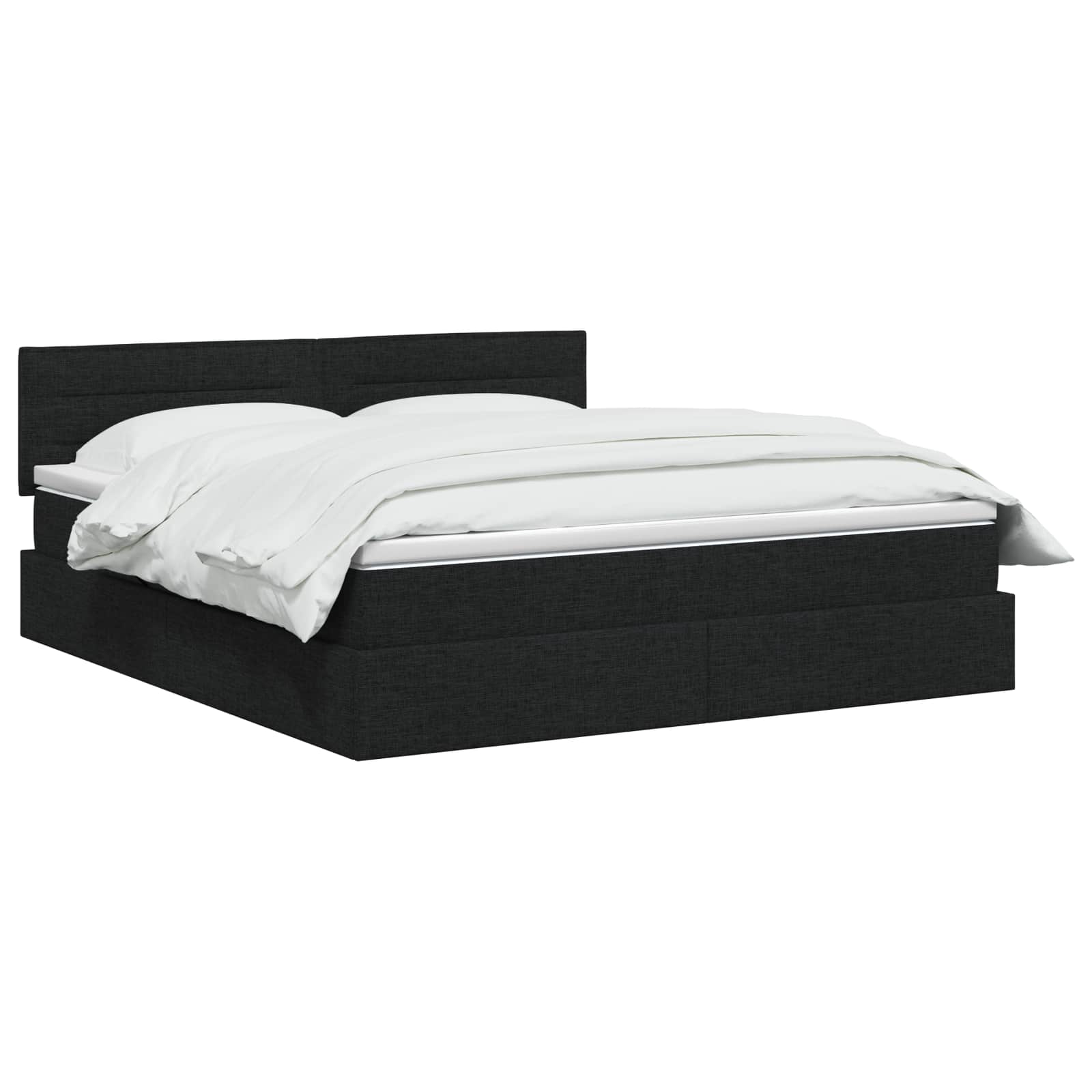 LED Opslagbed met Matras Zwart 140 x 200 cm Stof