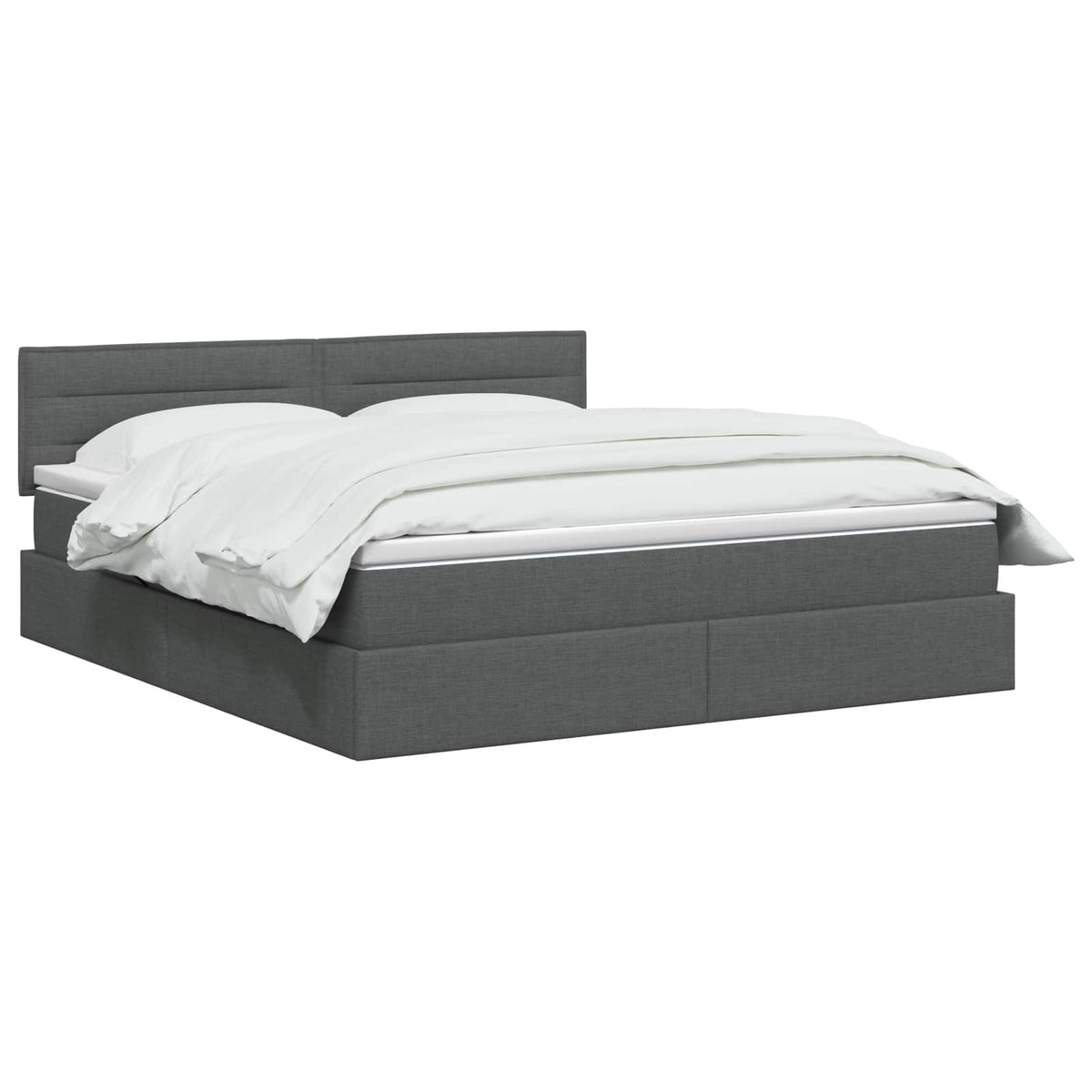 LED Opslagbed met Matras Donkergrijs 180 x 200 cm Stof