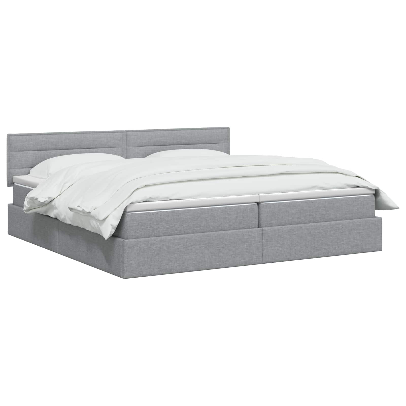 LED Opslagbed met Matras Lichtgrijs 200 x 200 cm Stof