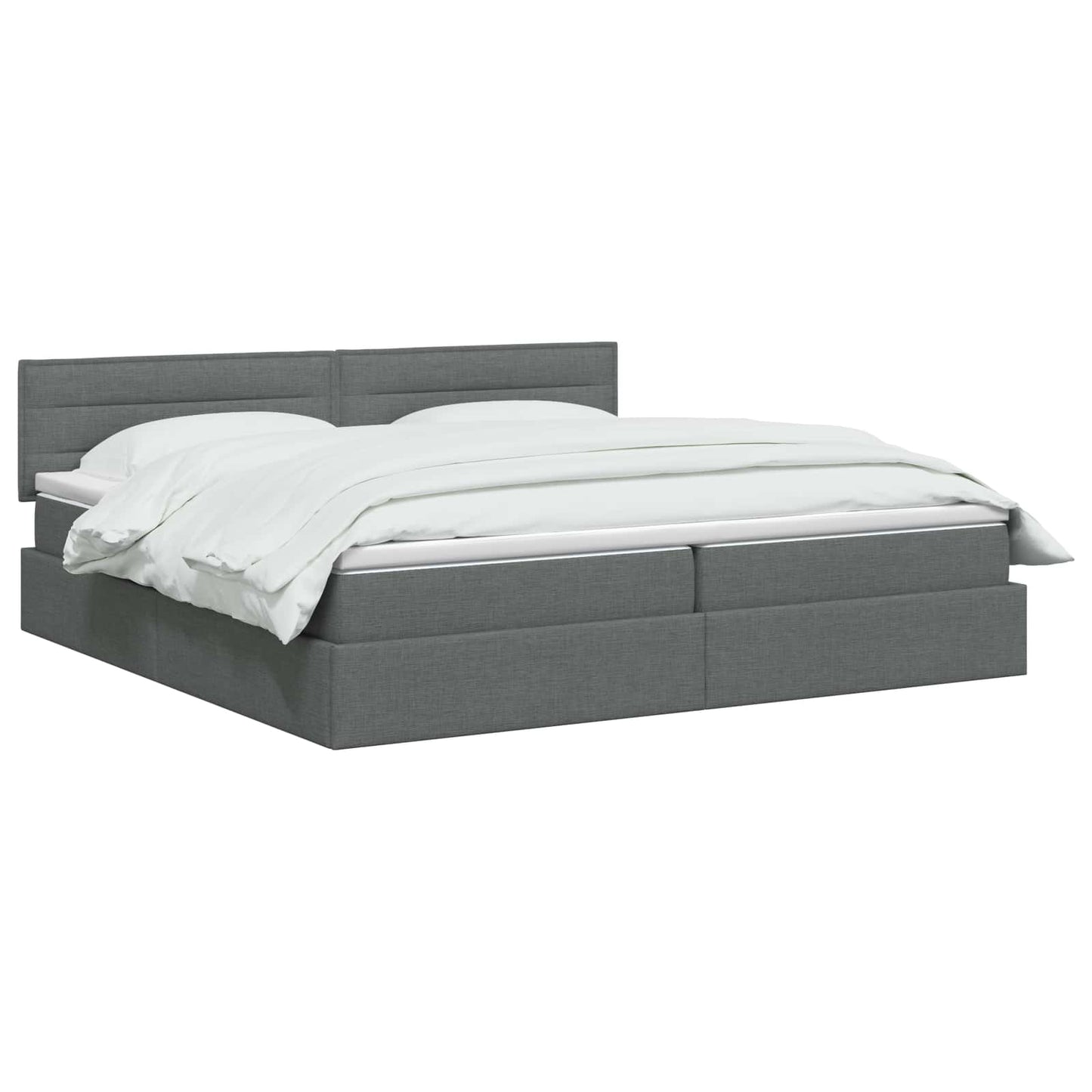 LED Opslagbed met Matras Donkergrijs 200 x 200 cm Stof
