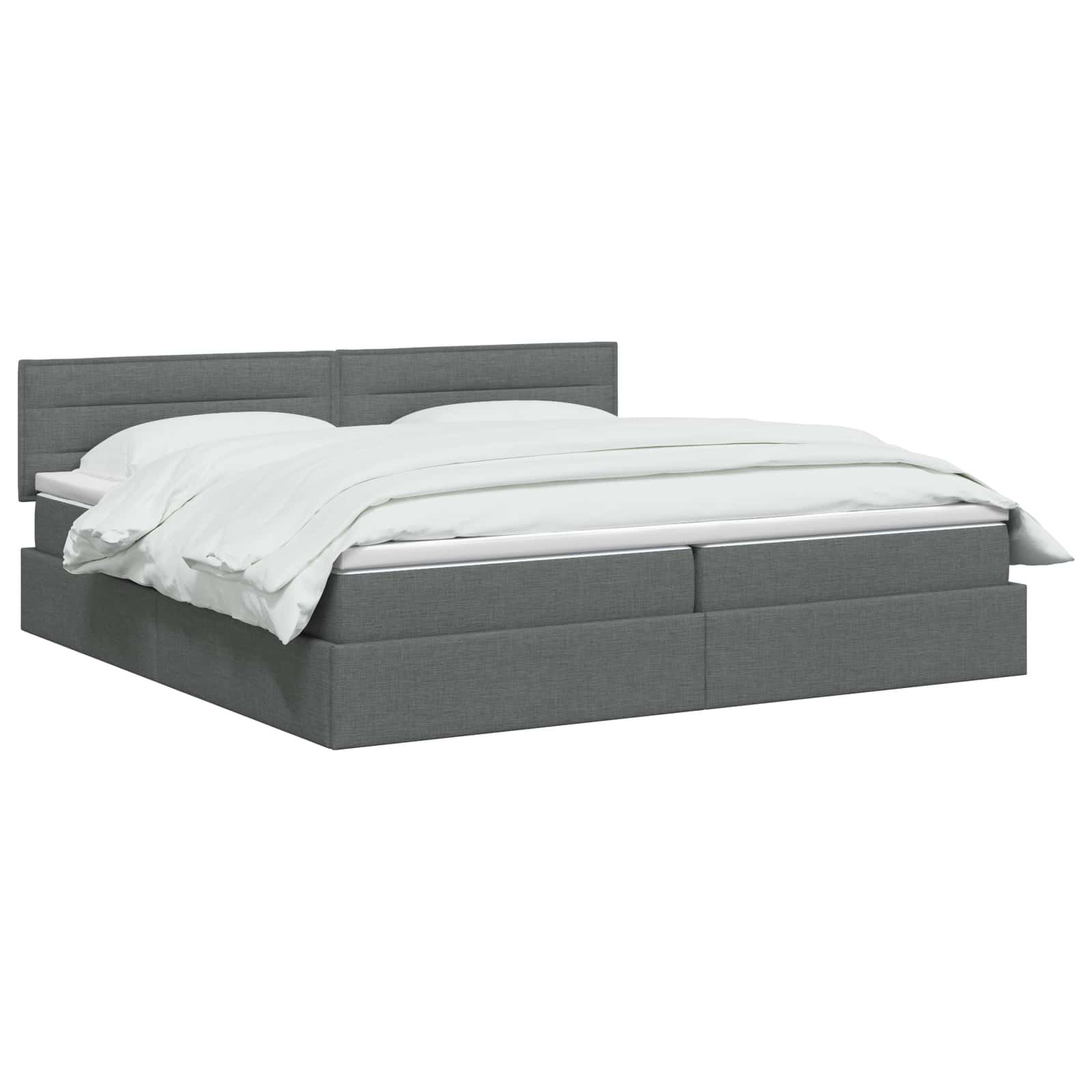 LED Opslagbed met Matras Donkergrijs 200 x 200 cm Stof