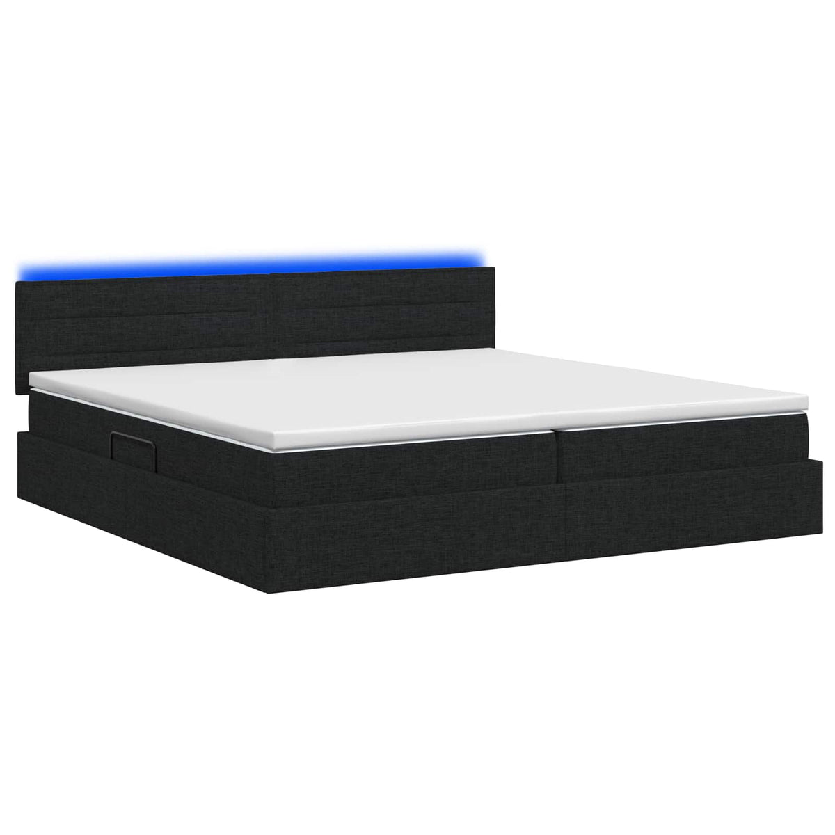 LED Opslagbed met Matras Zwart 200 x 200 cm Stof