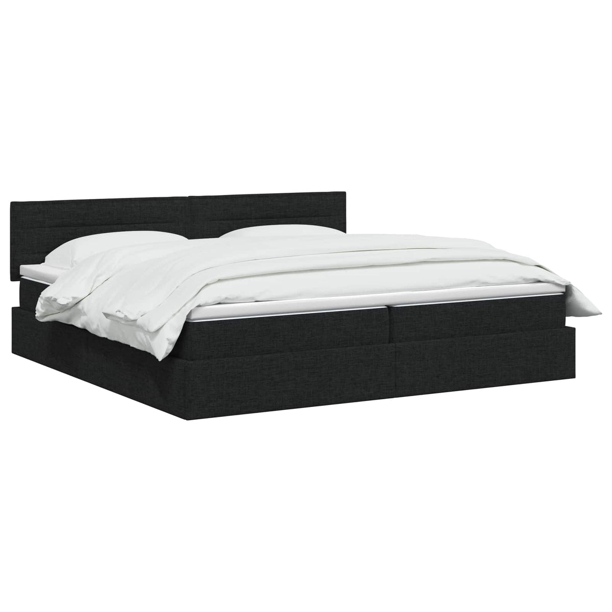 LED Opslagbed met Matras Zwart 200 x 200 cm Stof