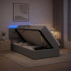Opbergbed 100x200 cm lichtgrijs met gaslift