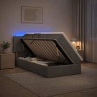 LED Opslagbed met Matras Donkergrijs 90 x 190 cm Stof