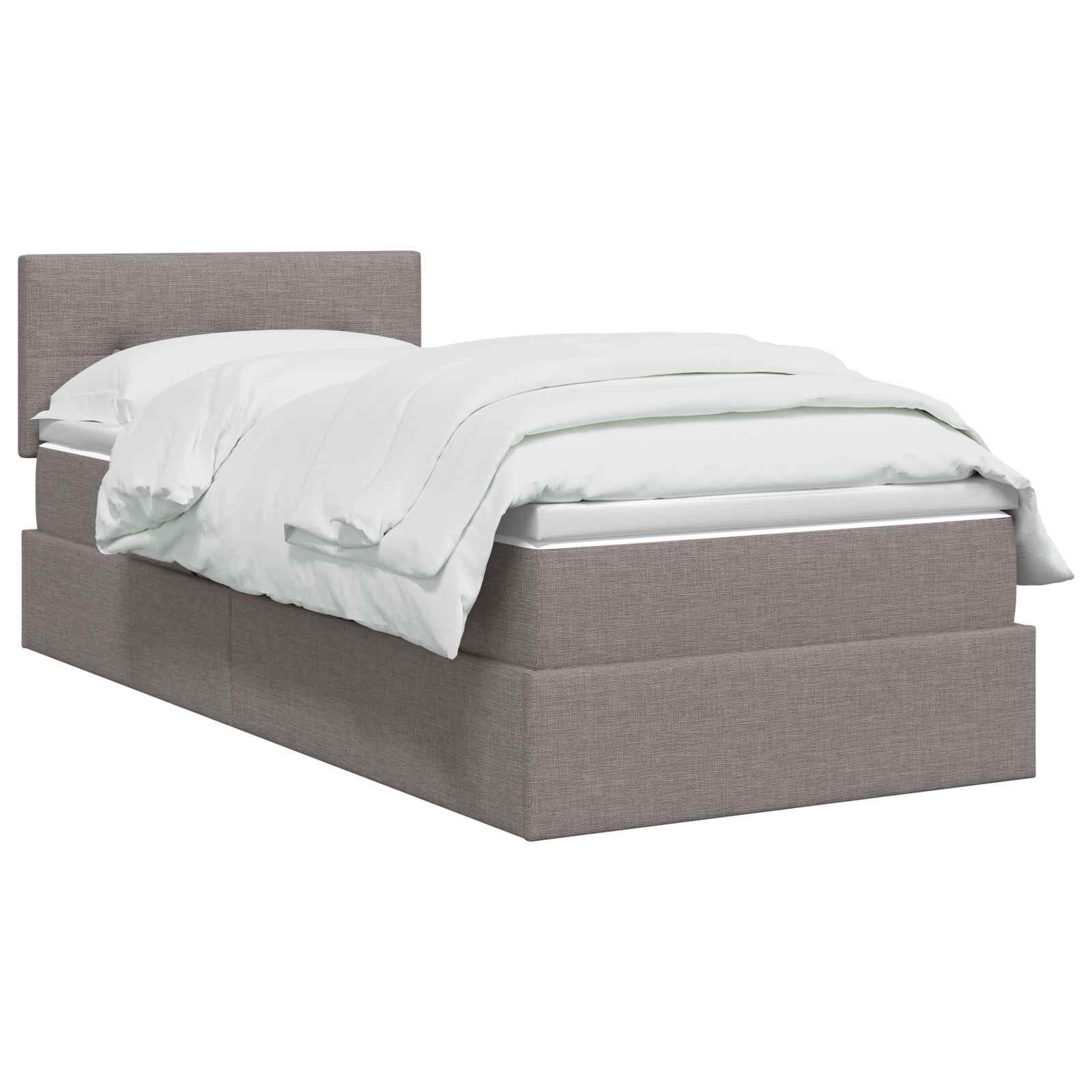 LED Opslagbed met Matras Taupe 90 x 190 cm Stof