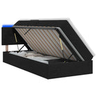 LED Opslagbed met Matras Zwart 90 x 200 cm Stof