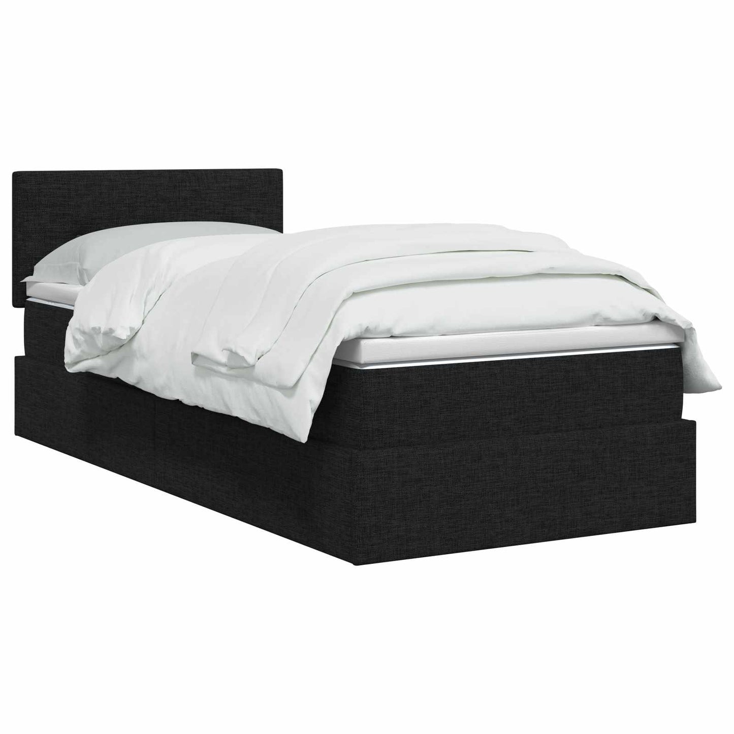 LED Opslagbed met Matras Zwart 100 x 200 cm Stof
