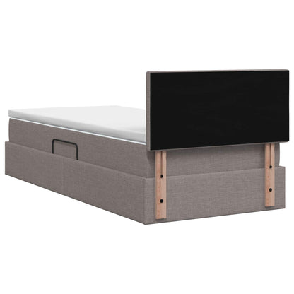 LED Opslagbed met Matras Taupe 100 x 200 cm Stof