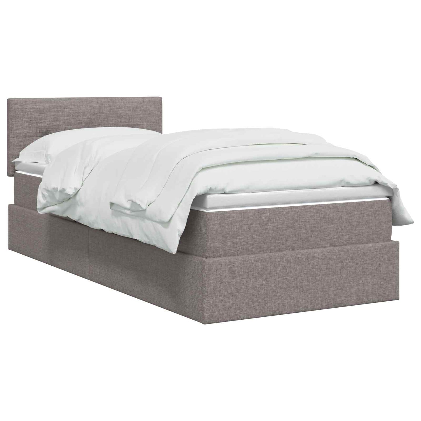 LED Opslagbed met Matras Taupe 100 x 200 cm Stof