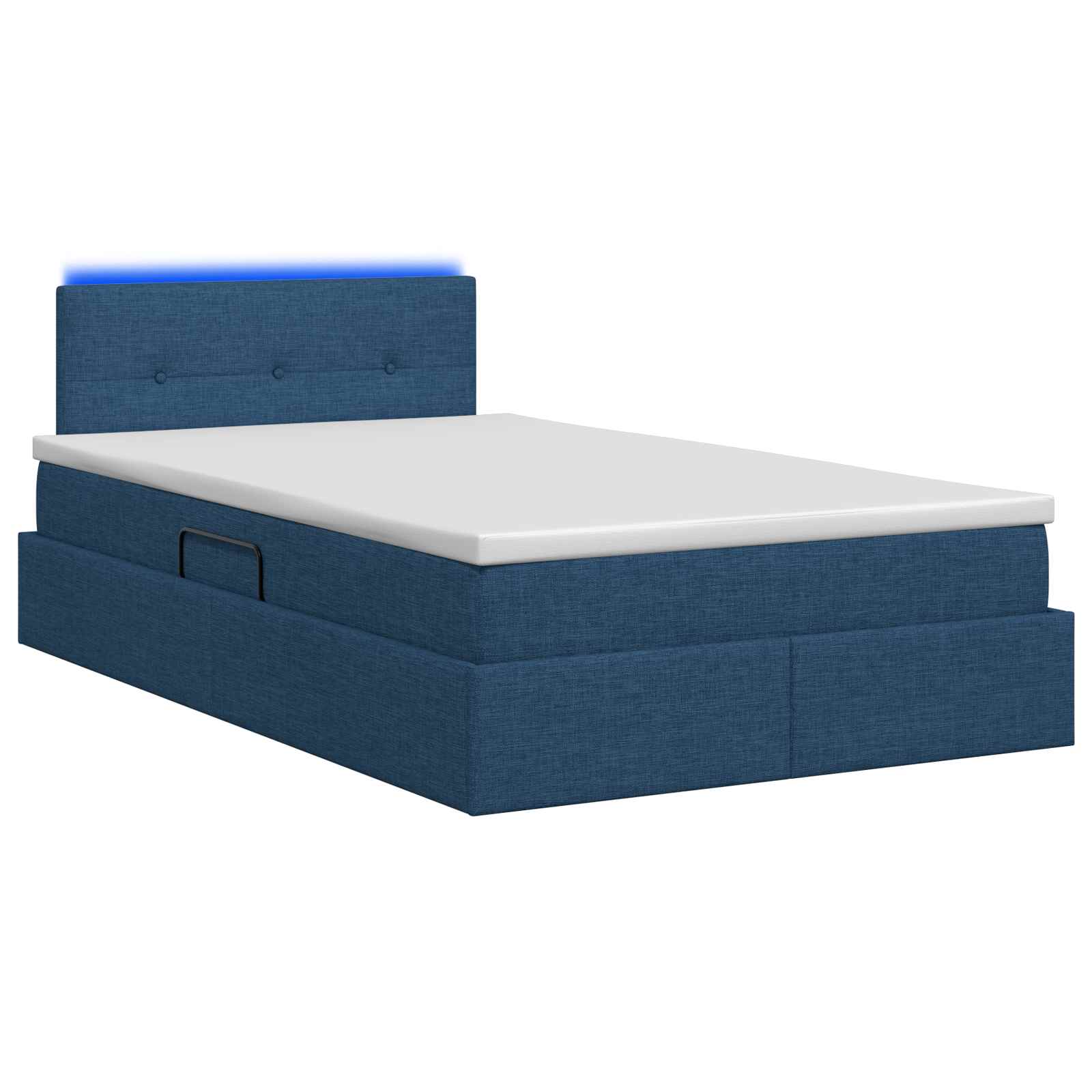LED Opslagbed met Matras Blauw 120 x 190 cm Stof