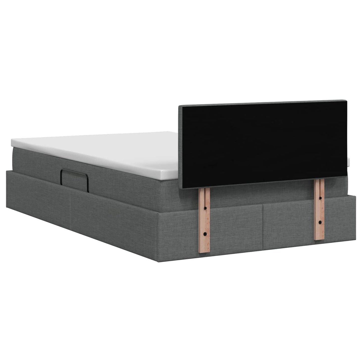 LED Opslagbed met Matras Donkergrijs 120 x 200 cm Stof