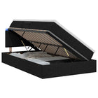 LED Opslagbed met Matras Zwart 120 x 200 cm Stof