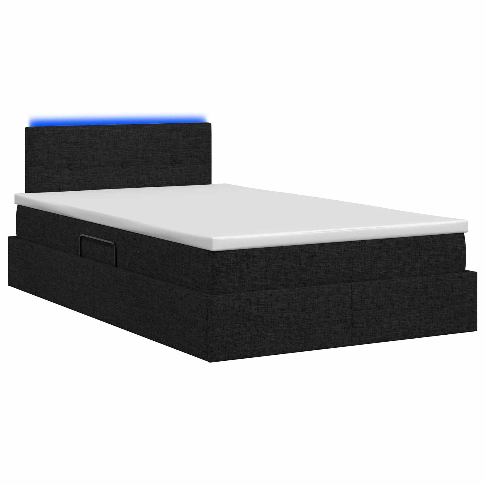 LED Opslagbed met Matras Zwart 120 x 200 cm Stof