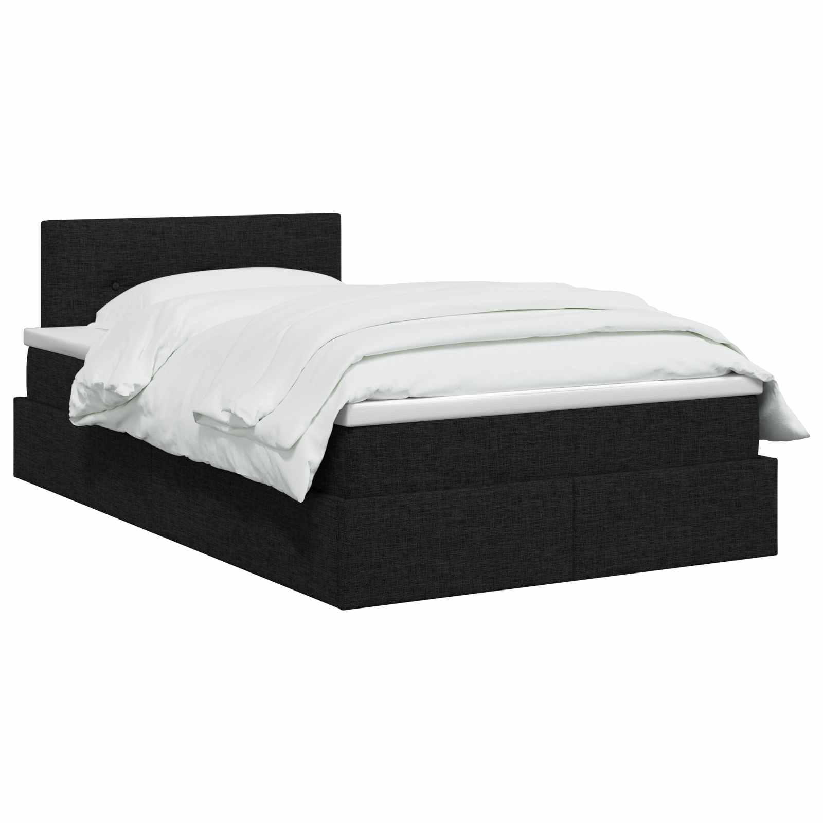 LED Opslagbed met Matras Zwart 120 x 200 cm Stof