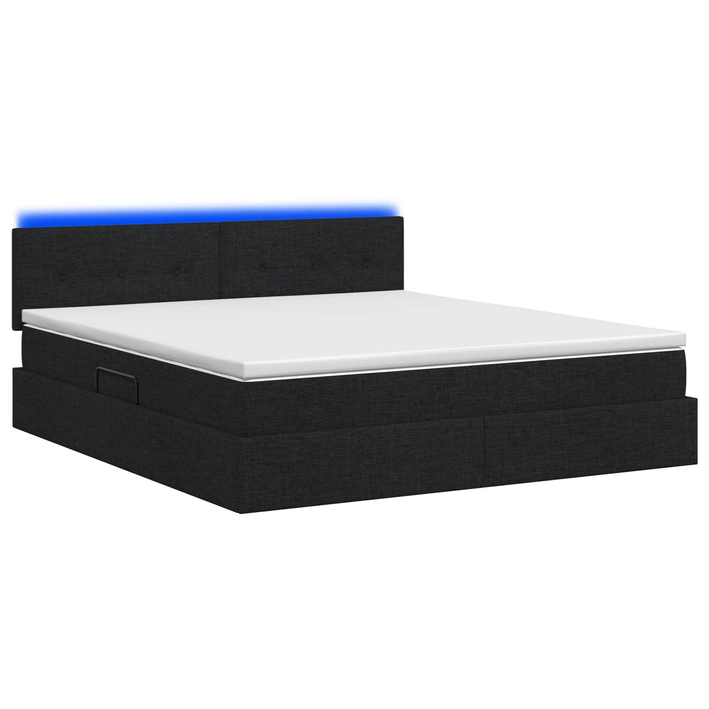 LED Opslagbed met Matras Zwart 140 x 190 cm Stof