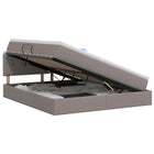 LED Opslagbed met Matras Taupe 140 x 200 cm Stof