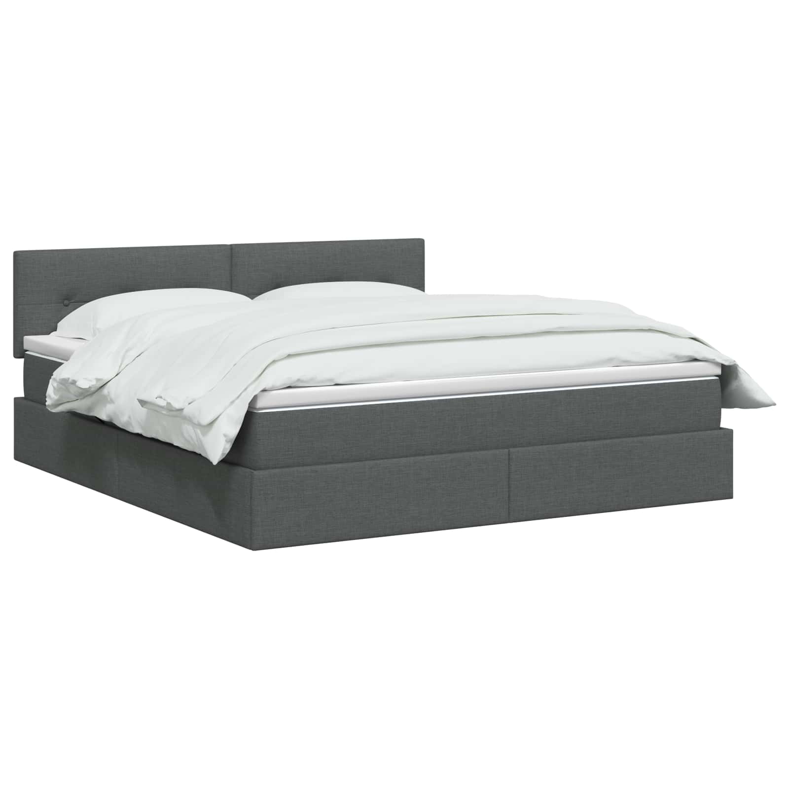 LED Opslagbed met Matras Donkergrijs 180 x 200 cm Stof
