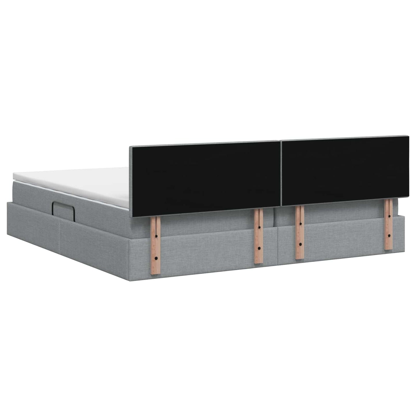 LED Opslagbed met Matras Lichtgrijs 200 x 200 cm Stof