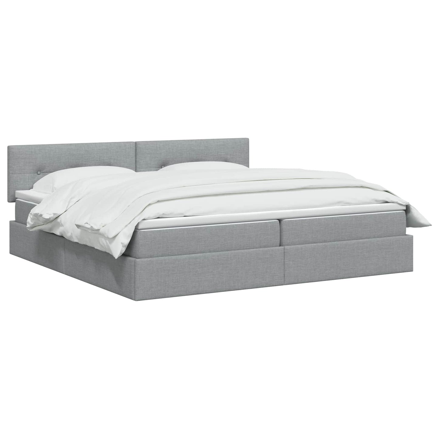LED Opslagbed met Matras Lichtgrijs 200 x 200 cm Stof