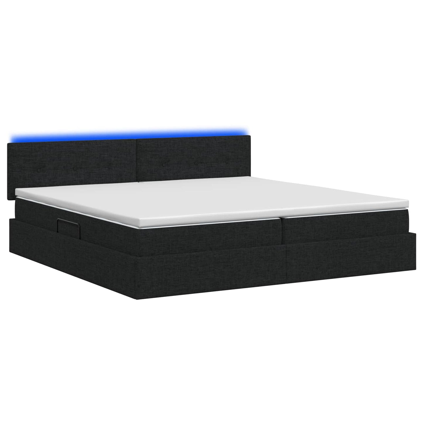 LED Opslagbed met Matras Zwart 200 x 200 cm Stof
