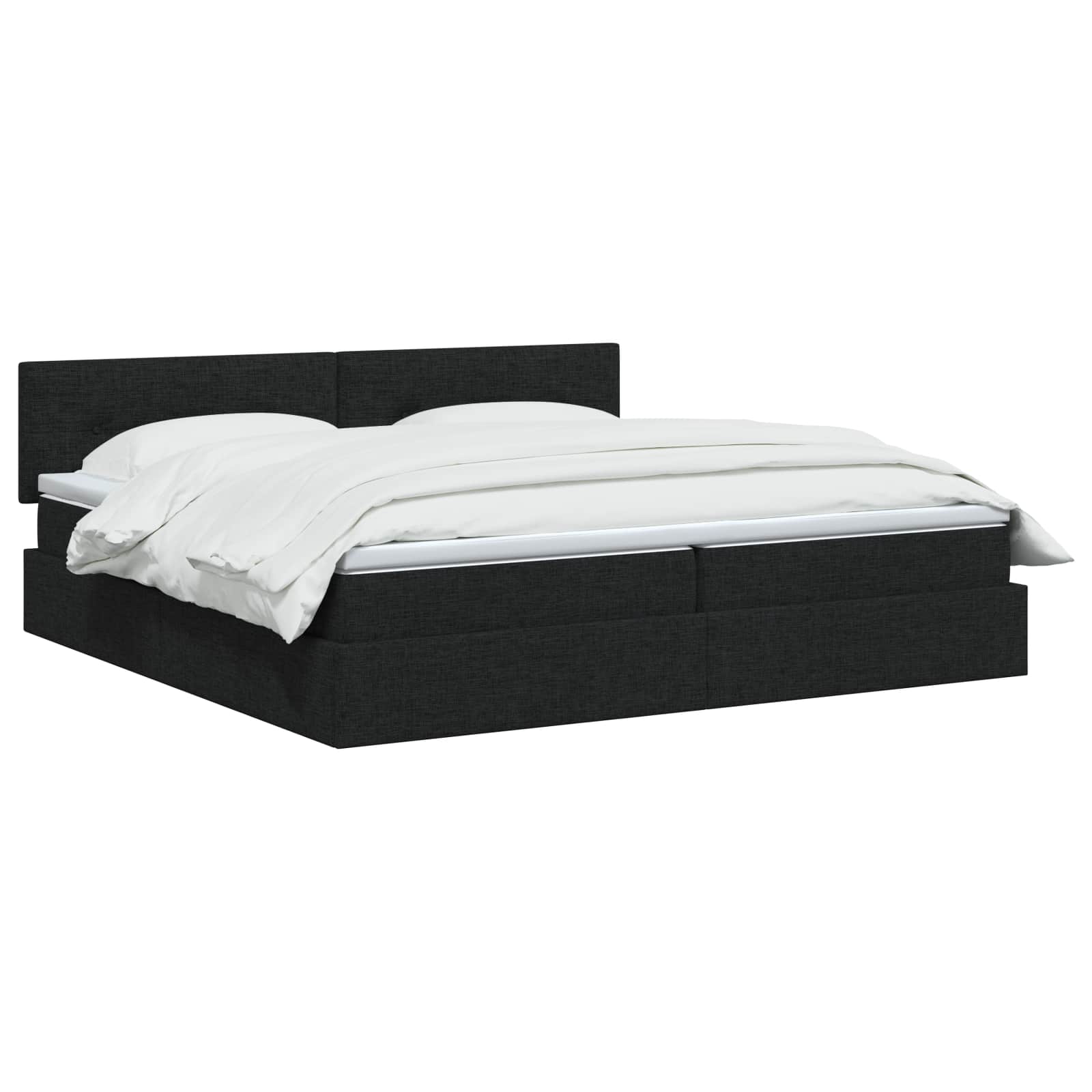 LED Opslagbed met Matras Zwart 200 x 200 cm Stof