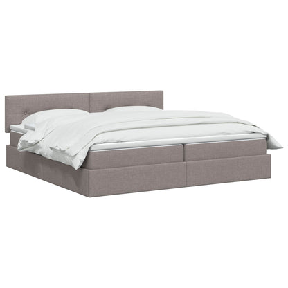 LED Opslagbed met Matras Taupe 200 x 200 cm Stof