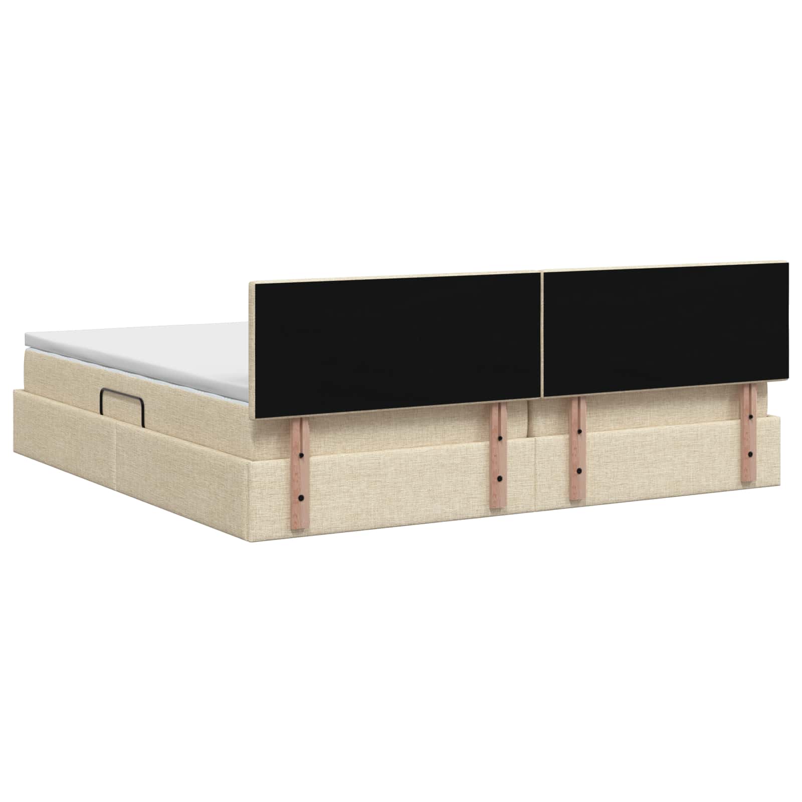 LED Opslagbed met Matras Crèmekleurig 200 x 200 cm Stof
