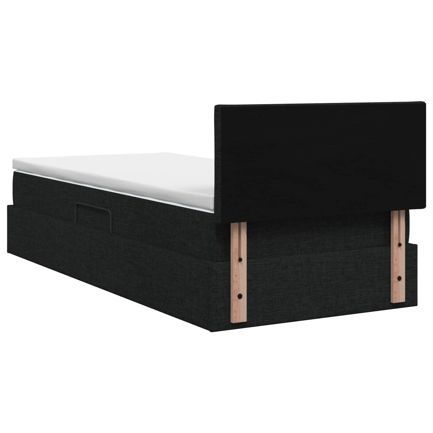 LED Opslagbed met Matras Zwart 90 x 200 cm Stof