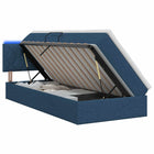 LED Opslagbed met Matras Blauw 90 x 200 cm Stof