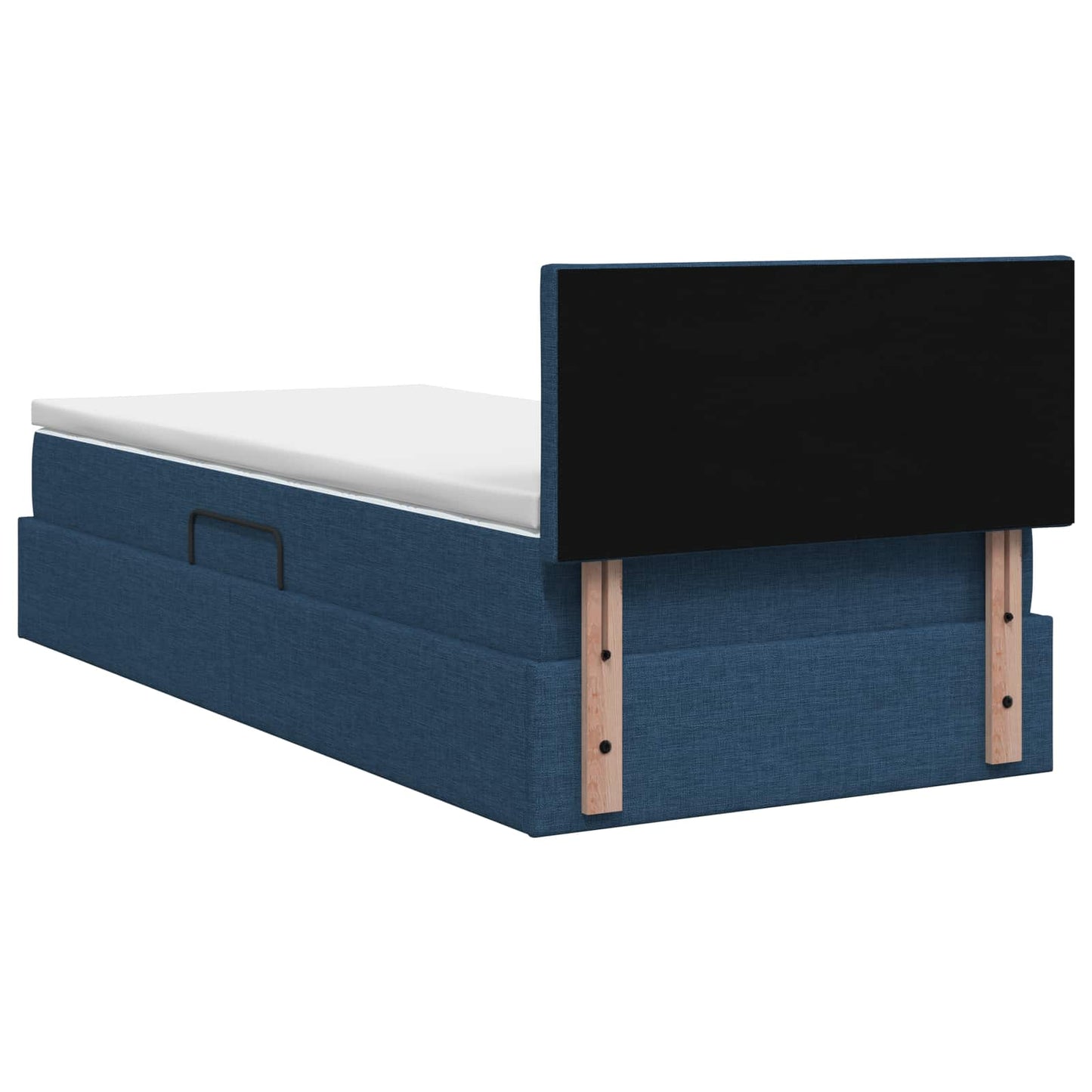 LED Opslagbed met Matras Blauw 90 x 200 cm Stof