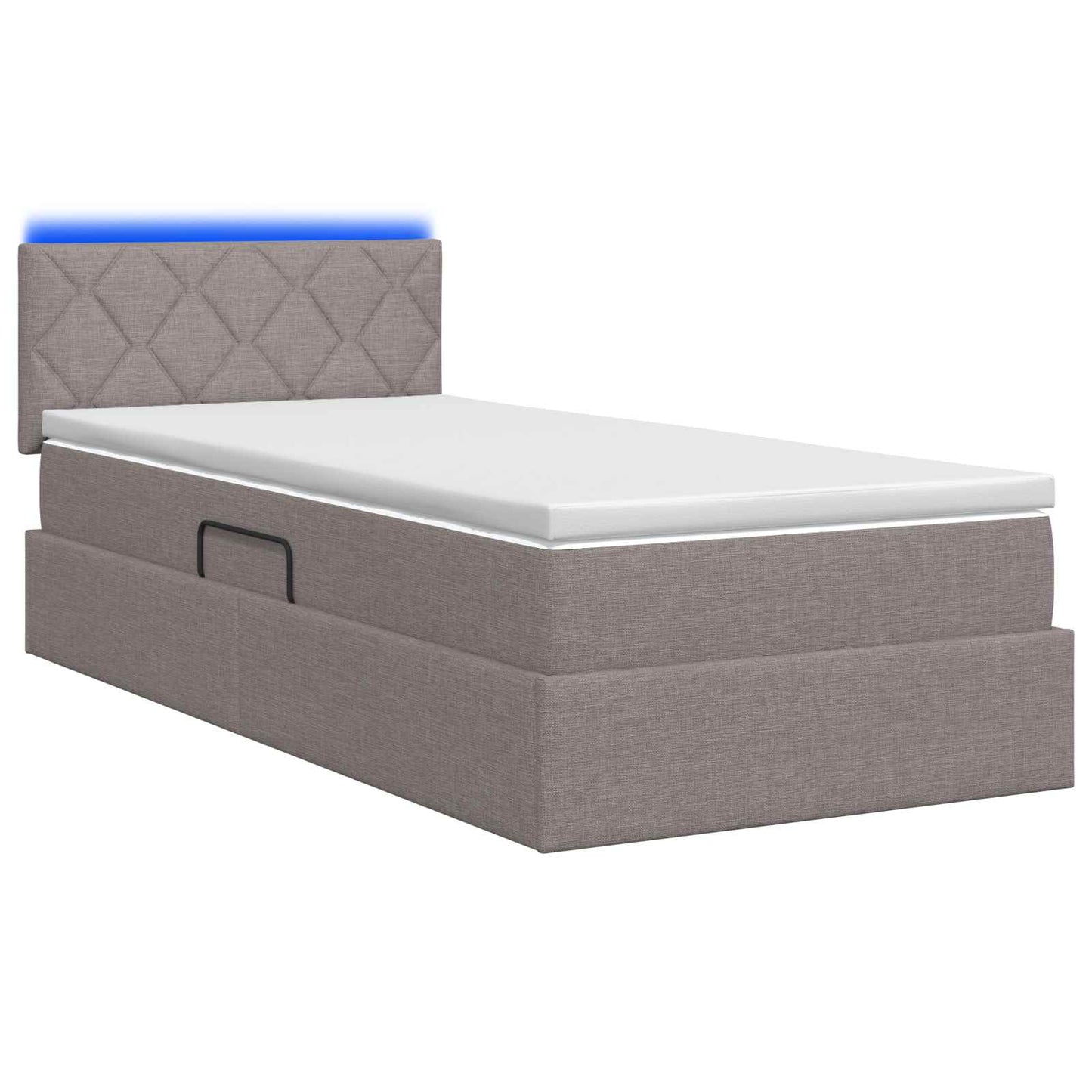 LED Opslagbed met Matras Taupe 100 x 200 cm Stof