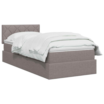 LED Opslagbed met Matras Taupe 100 x 200 cm Stof