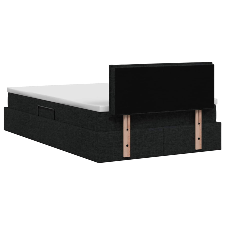 LED Opslagbed met Matras Zwart 120 x 200 cm Stof