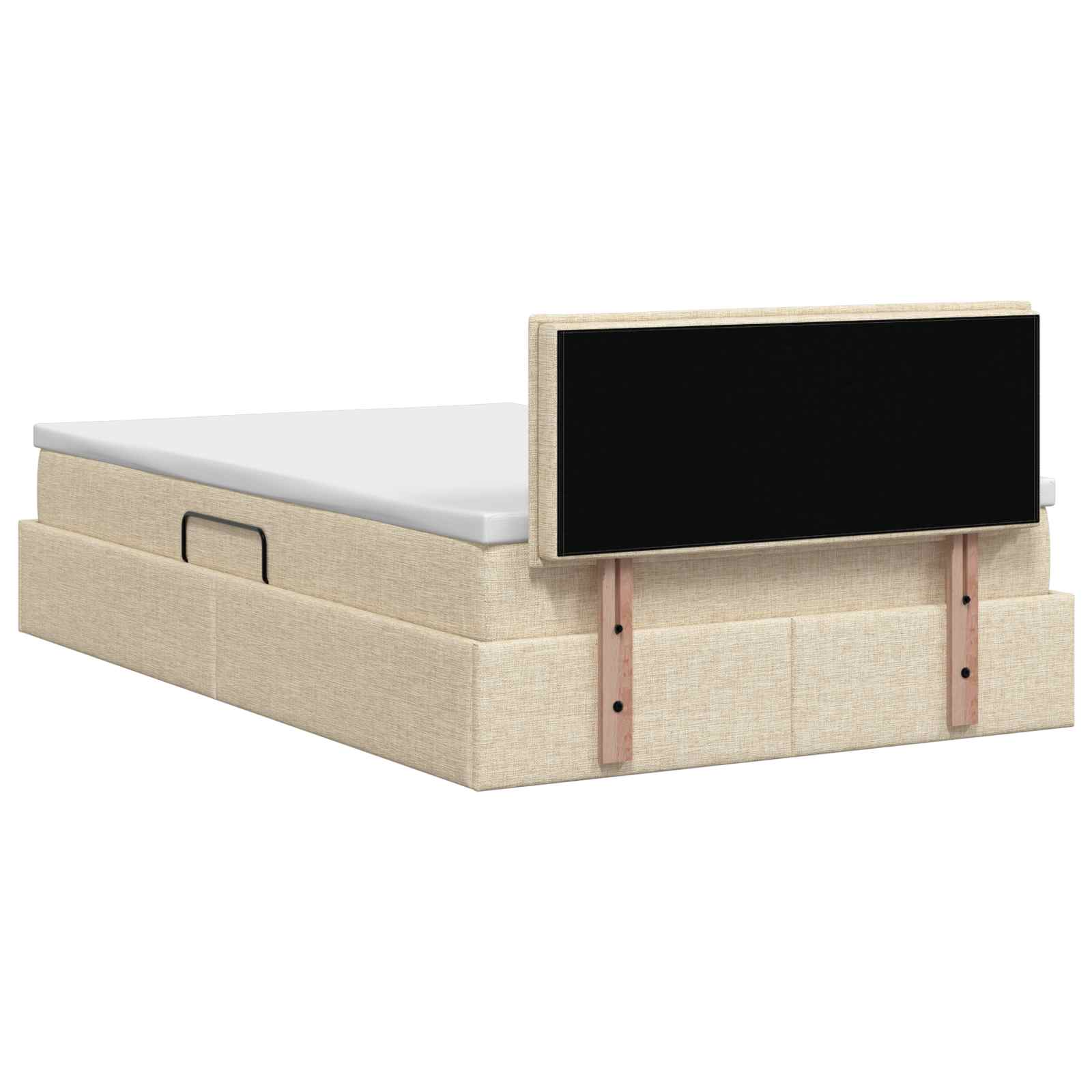 LED Opslagbed met Matras Crèmekleurig 120 x 200 cm Stof