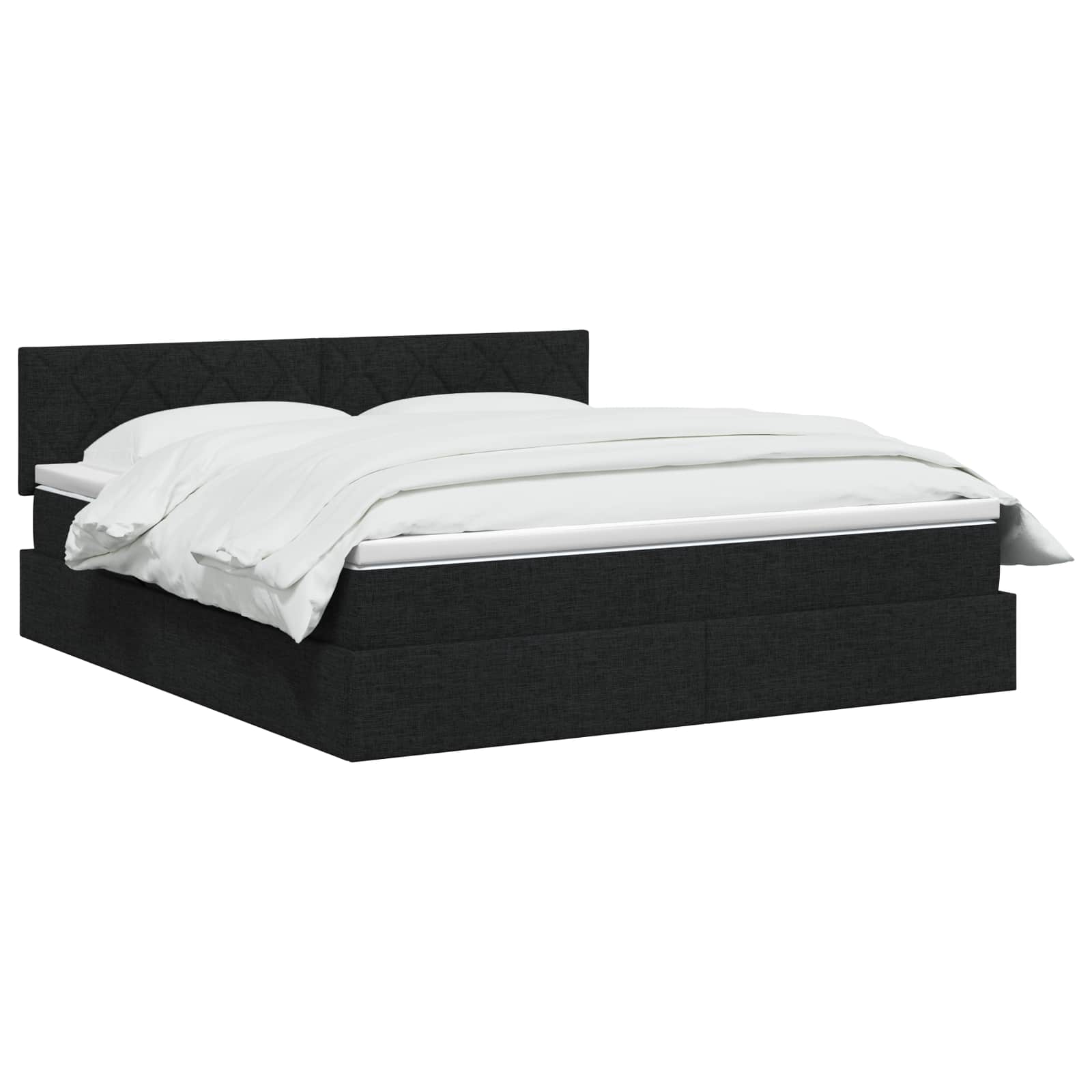LED Opslagbed met Matras Zwart 140 x 190 cm Stof