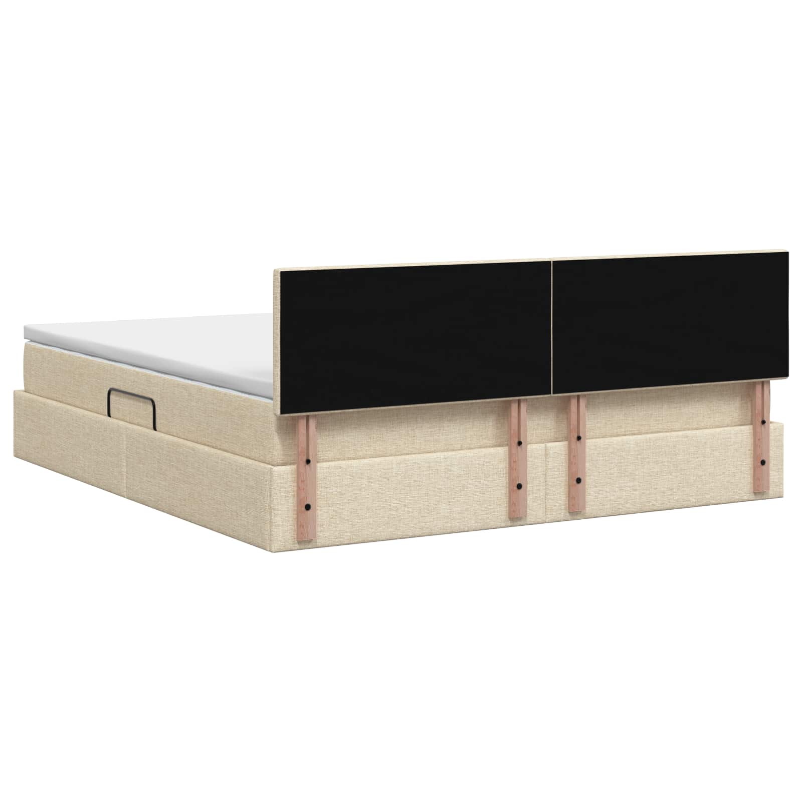 LED Opslagbed met Matras Crèmekleurig 160 x 200 cm Stof